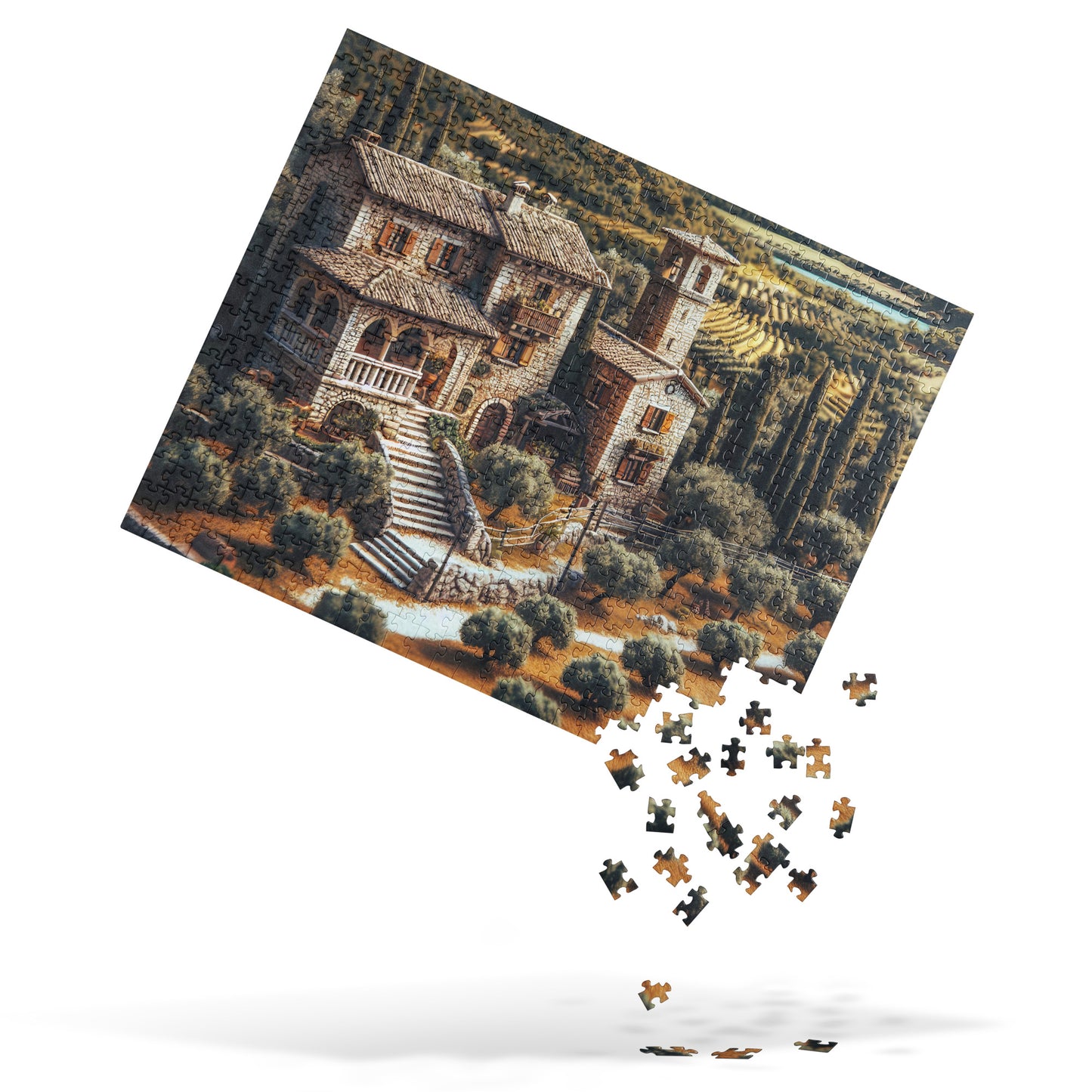 Old World Stone Home in orchards - Jigsaw Puzzle