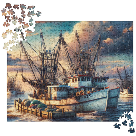 Fishing Trawlers going by - Jigsaw Puzzle