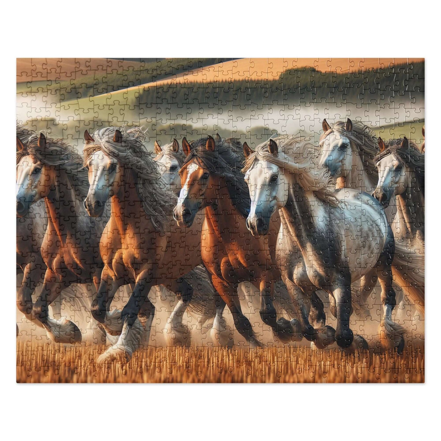 Pack of horses thundering through the plains - Jigsaw puzzle