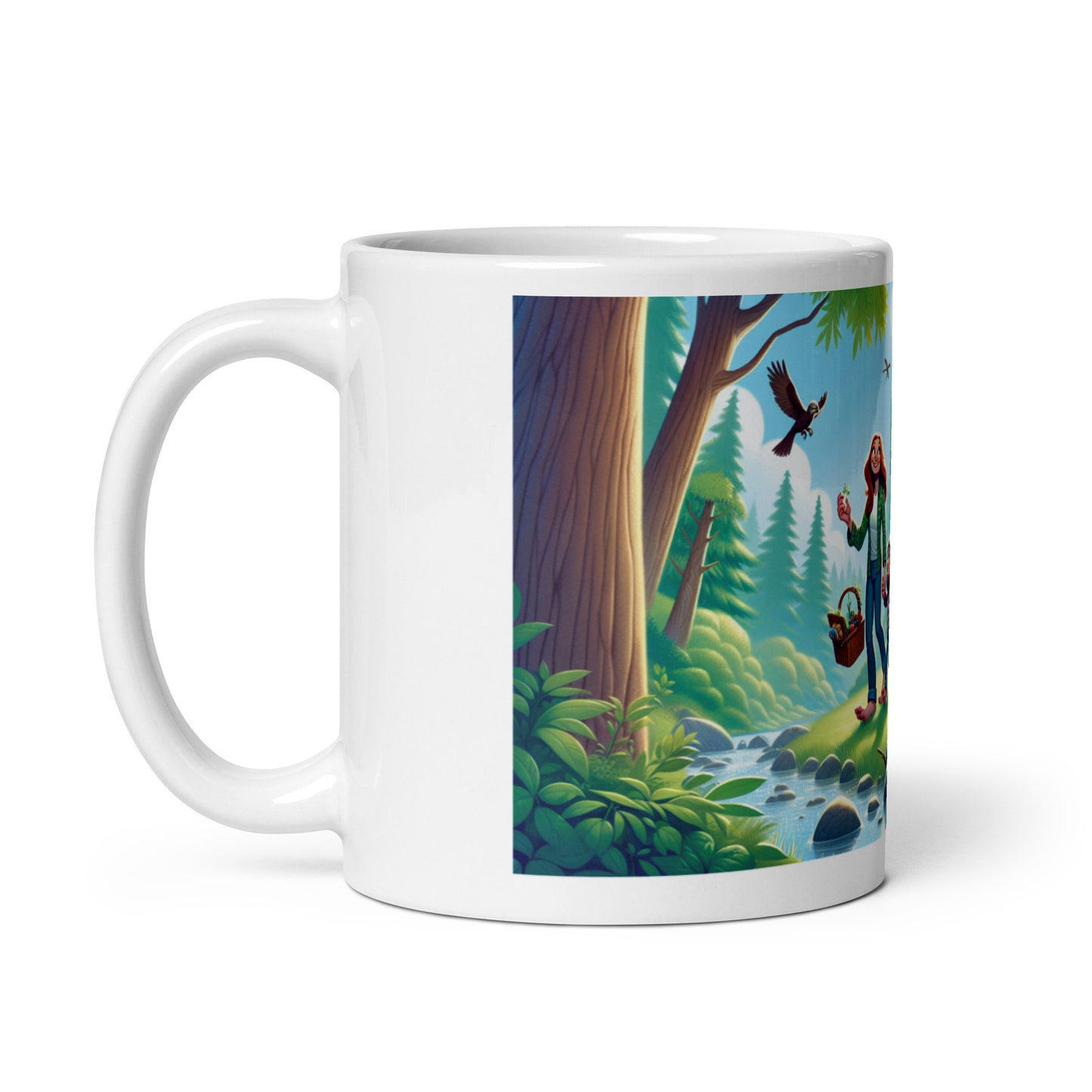 Bigfoot Family Picnic in the Woods - Ceramic Coffee Mug