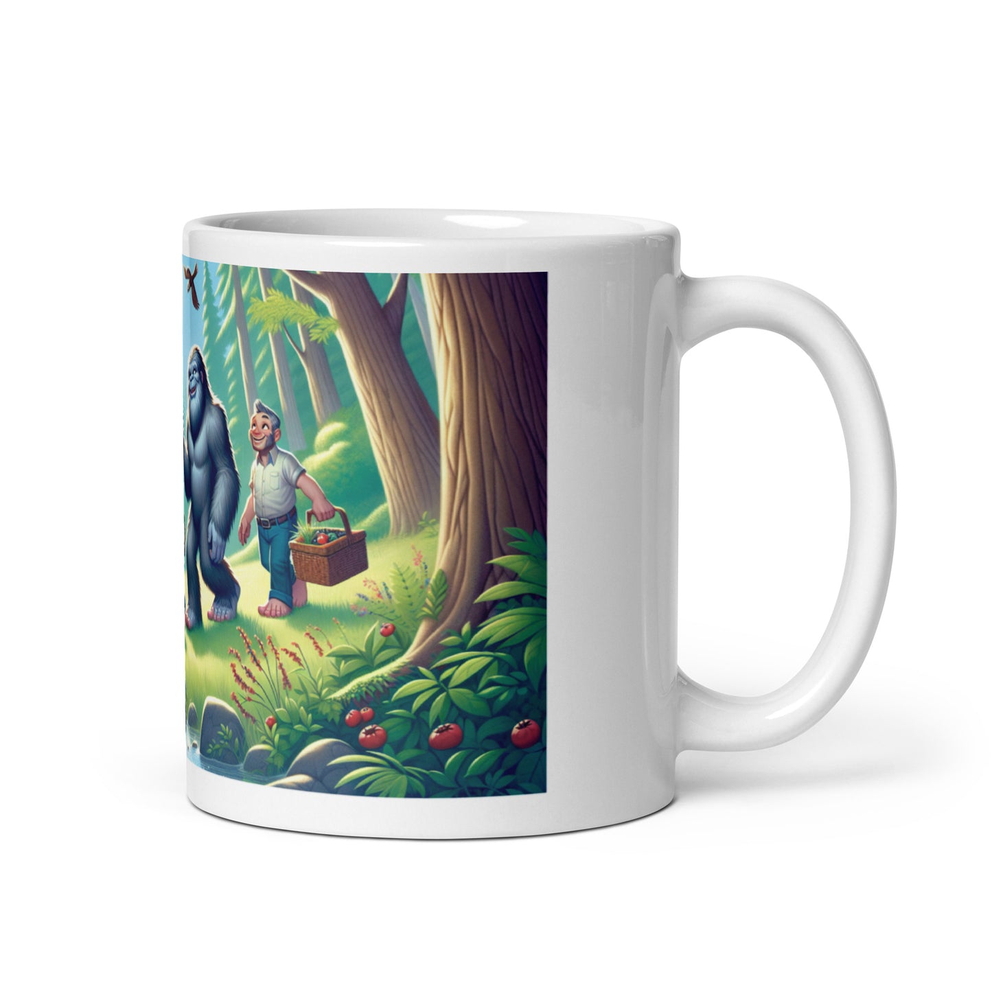 Bigfoot Family Picnic in the Woods - Ceramic Coffee Mug